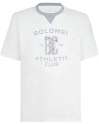Brunello Cucinelli - Logo Cotton T-Shirt - Lyst
