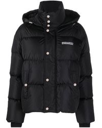 DSquared² - Logo Print Padded Puffer Jacket - Lyst