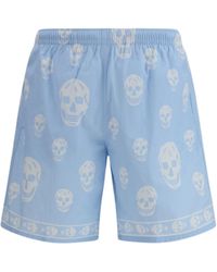 McQueen - Bermuda Shorts With Skull Print - Lyst