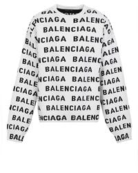Balenciaga - Intarsia-knit Logo Jumper - Lyst