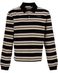 Marni - Striped Polo Shirt - Lyst