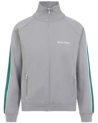 Miu Miu - Logo Nylon Cardigan - Lyst