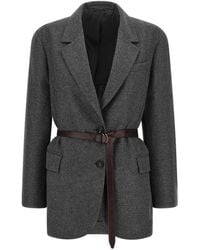 Brunello Cucinelli - Wool Single-Breasted Blazer Jacket - Lyst
