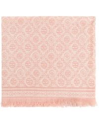Tory Burch - Monogram Frayed Scarf - Lyst