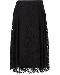 Fendi - Lace Pleated Midi Skirt - Lyst