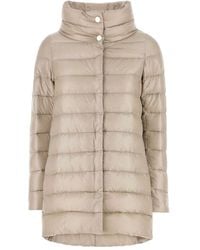 Herno - Streamlined Puffer Jacket With High Collar And Quilted Texture - Lyst