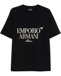 Emporio Armani - Logo Cotton T-Shirt - Lyst