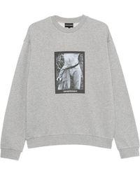 Emporio Armani - Printed Cotton Sweatshirt - Lyst