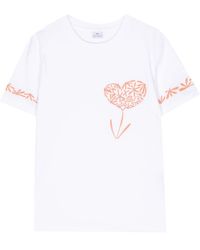 PS by Paul Smith - Floral-embroidered T-shirt - Lyst