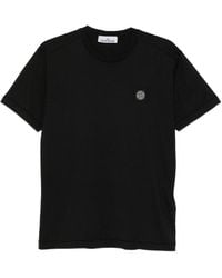Stone Island - Slim Fit T-Shirt With Compass Patch - Lyst
