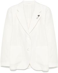 Lardini - Linen Single Breasted Blazer - Lyst