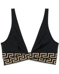 Versace - Greca-Print Bikini Top - Lyst