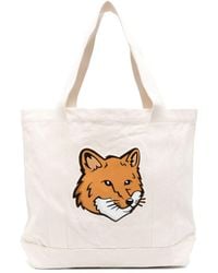 Maison Kitsuné - Fox Head Cotton Tote Bag - Lyst