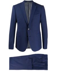 Emporio Armani Fitted Two Piece Suit - Blue