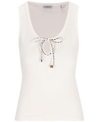 Burberry - Cotton Tank Top - Lyst
