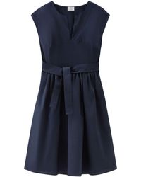 Woolrich - Belted Poplin Short Dress - Lyst