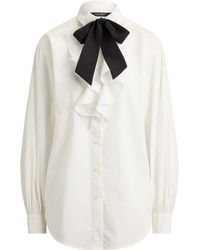 Ralph Lauren - Saloma Ruffled Bow-Detail Shirt By Lauren Ralph La - Lyst