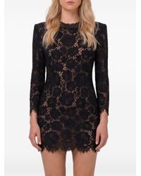 Self-Portrait - Lace Long Sleeve Mini Dress - Lyst