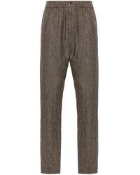 Emporio Armani - Linen Tapered Trousers - Lyst