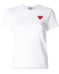 COMME DES GARÇONS PLAY - T-shirt con logo ricamato - Lyst