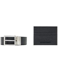 Emporio Armani - Leather Card Case And Belt Set - Lyst