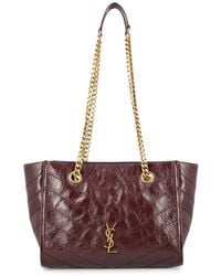 Saint Laurent - Niki Small Leather Tote Bag - Lyst