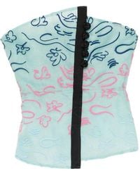 Emporio Armani - Embroidered Strapless Top - Lyst