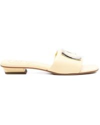 Roger Vivier - Leather Flat Sandals - Lyst