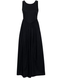 Emporio Armani - Sleeveless Cotton Midi Dress - Lyst