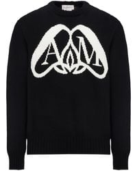 Alexander McQueen - Seal Logo Cotton Sweater - Lyst