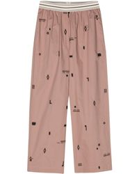 Alysi - Embroidered Cotton Trousers - Lyst