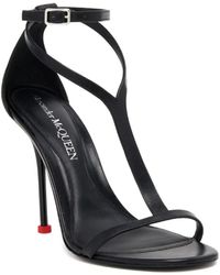 McQueen - Leather Heel Sandals - Lyst