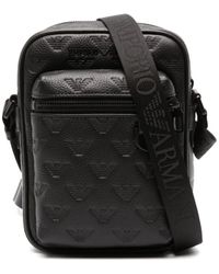 Emporio Armani - Logo Leather Crossbody Bag - Lyst