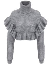 Elisabetta Franchi - Wool Blend Turtle-Neck Sweater - Lyst
