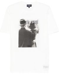 Emporio Armani - Printed Cotton T-Shirt - Lyst
