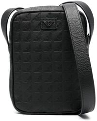 Emporio Armani - Borsa Messenger Con Logo Goffrato - Lyst