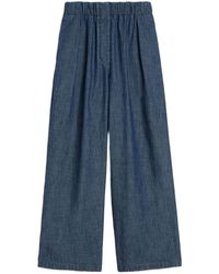 Jil Sander - Cotton Wide-Leg Trousers - Lyst