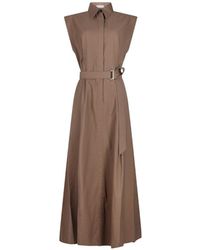 Brunello Cucinelli - Cotton Long Dress - Lyst