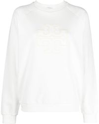 Tory Burch - Logo Sponged Cotton Sweatshirt - Lyst