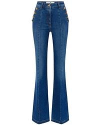 Elisabetta Franchi - Flared Leg Denim Jeans - Lyst