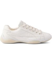Prada - Logo Leather Sneaker - Lyst