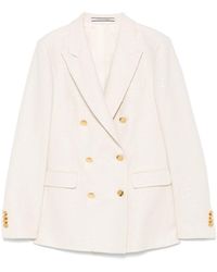 Tagliatore - Cotton Blend Double-Breasted Jacket - Lyst