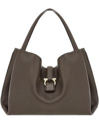 Ferragamo - Large Leather Shoulder Bag - Lyst