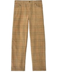 Burberry - Checked Corduroy Trousers - Lyst