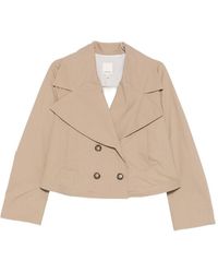 Emporio Armani - Cotton Double-Breasted Jacket - Lyst
