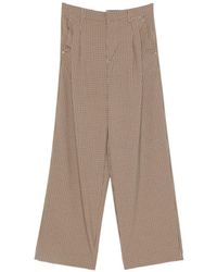 White Sand - Checked Wide-Leg Trousers - Lyst