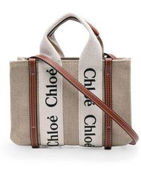 Chloé - Woody Mini Canvas Shoulder Bag - Lyst