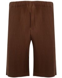 Issey Miyake - Pleated Bermuda Shorts - Lyst