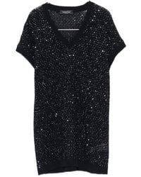 Fabiana Filippi - Embellished V Neck T-Shirt - Lyst