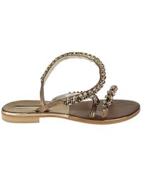 Emanuela Caruso - Jewel Leather Sandals - Lyst